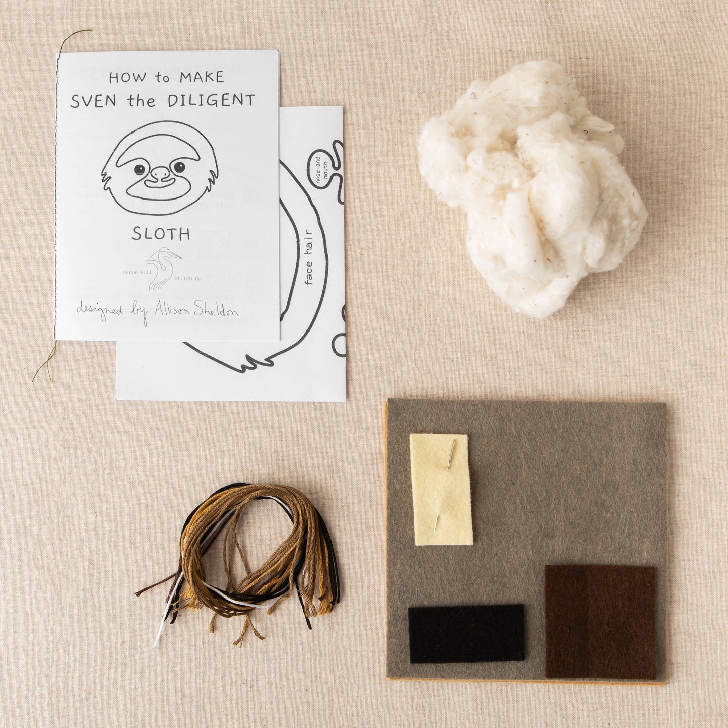 Heron Hill Stitch Co Sven the Diligent Sloth