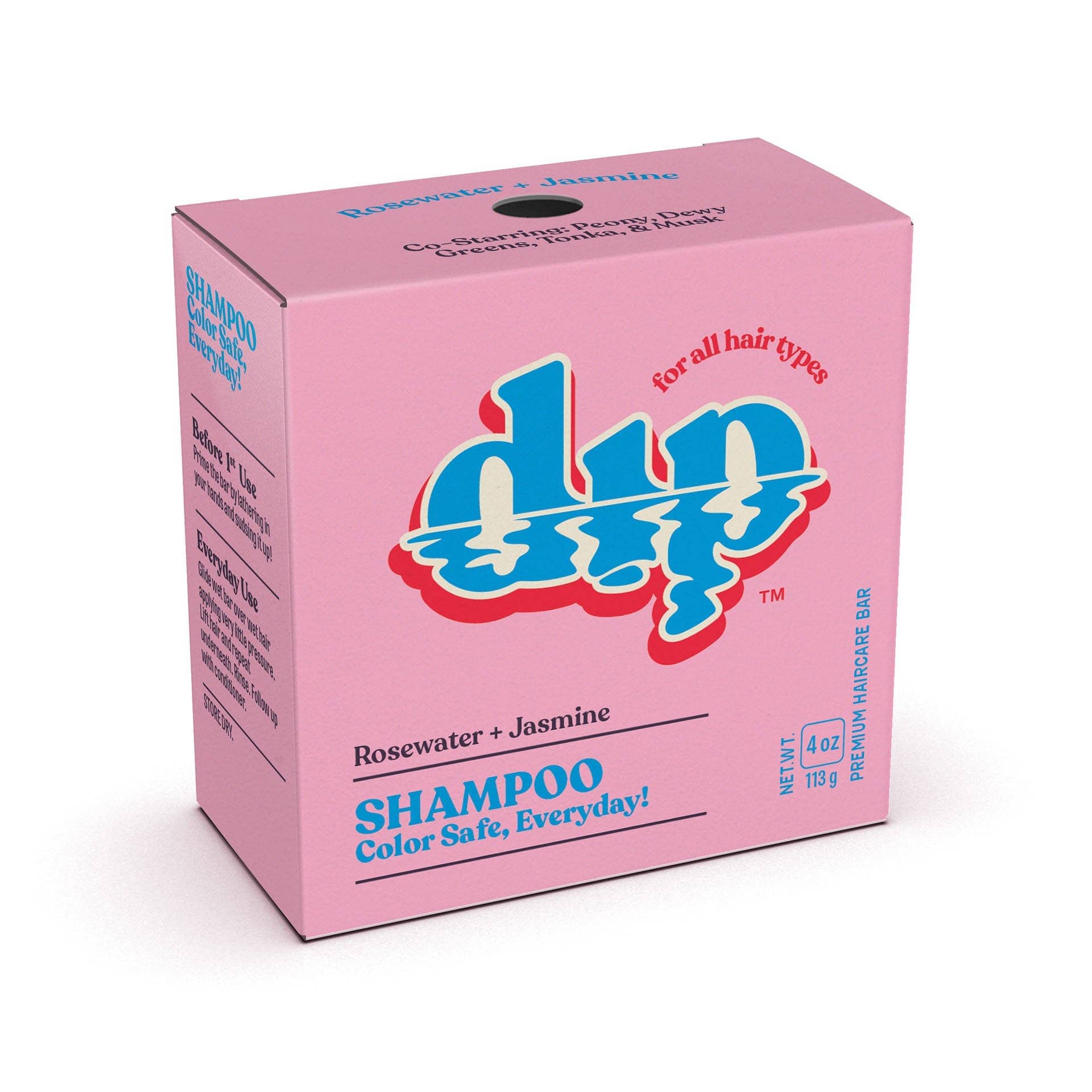 Dip Shampoo 4 oz Color Safe Shampoo Bar (3 oz) |  Rosewater & Jasmine | Dip