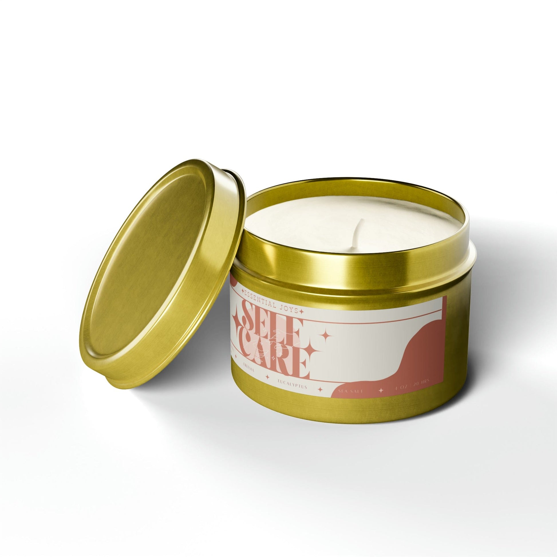 Essential Joys Home Decor 4oz / Gold / Self Care "Self Care" Tin Candle | Essential Joys