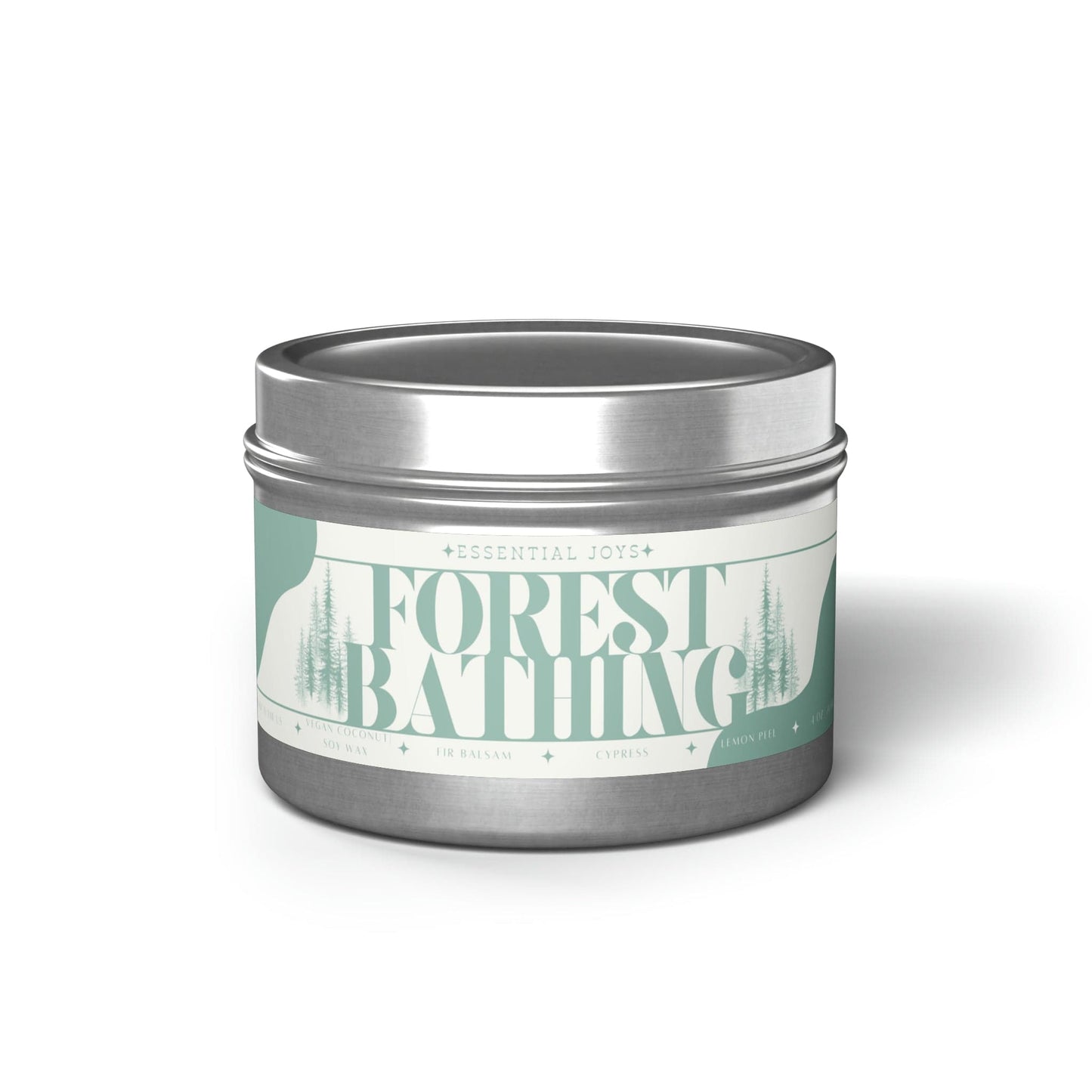 Essential Joys Home Decor 4oz / Silver / Forest Bathing "Forest Bathing" Silver Tin Candles | Essential Joys