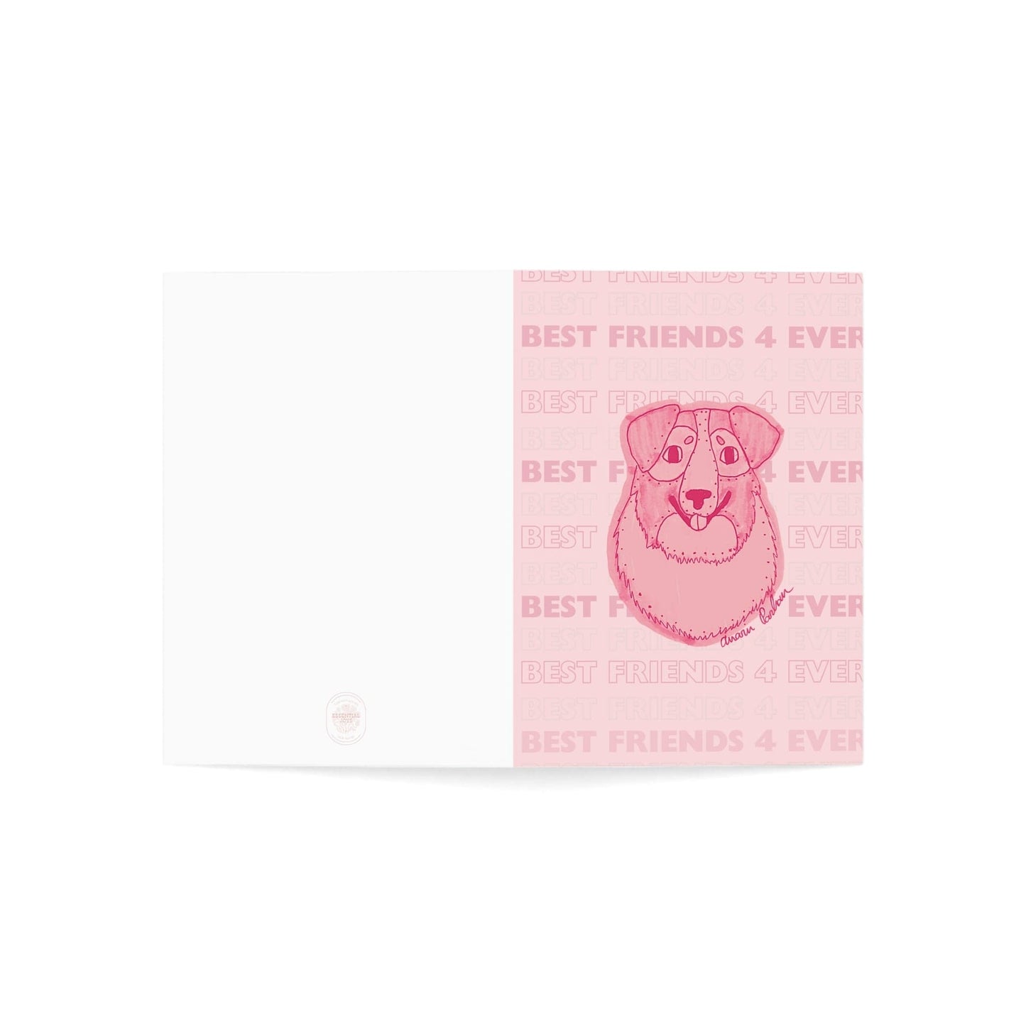 Scales + Tails Art Paper products 3.5" x 4.9" (Vertical) / Coated (both sides) / 1 pc Best Friends 4 Ever Greeting Card | Scales + Tails Art